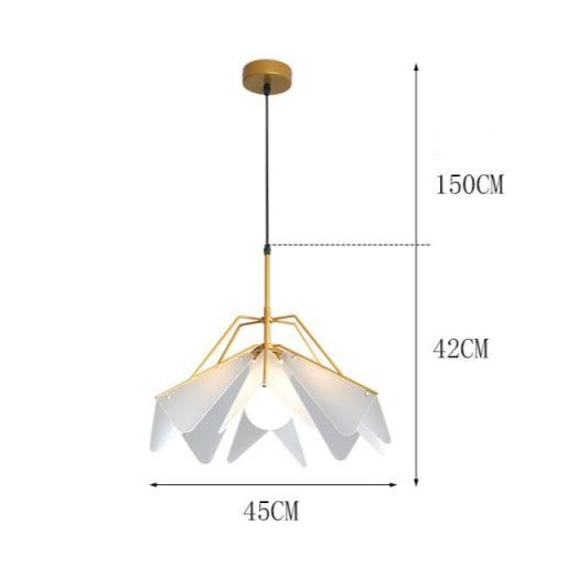 Suspension moderne LED abat-jour avec pétales triangulaires Andrea