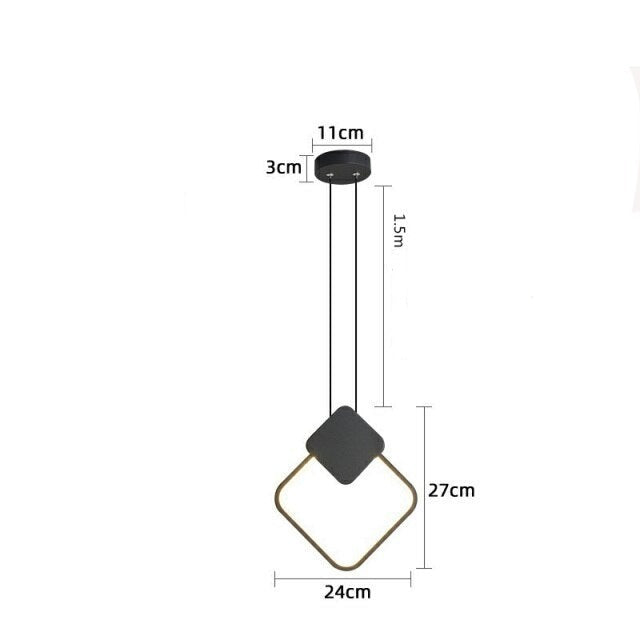 Suspension design LED minimaliste géométrique Oryna
