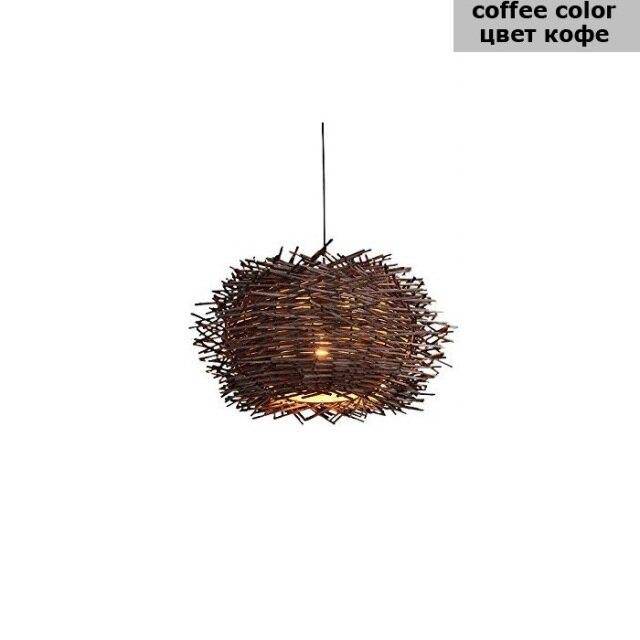 Suspension design en forme de nid d'oiseaux Rattan