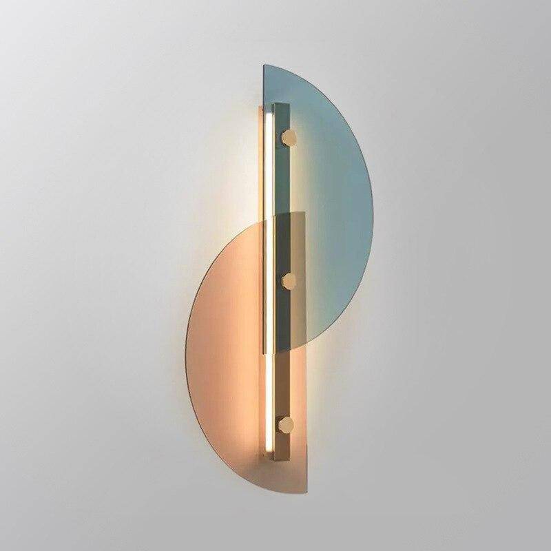 Applique murale design à LED avec demi-cercle en verre Shadow