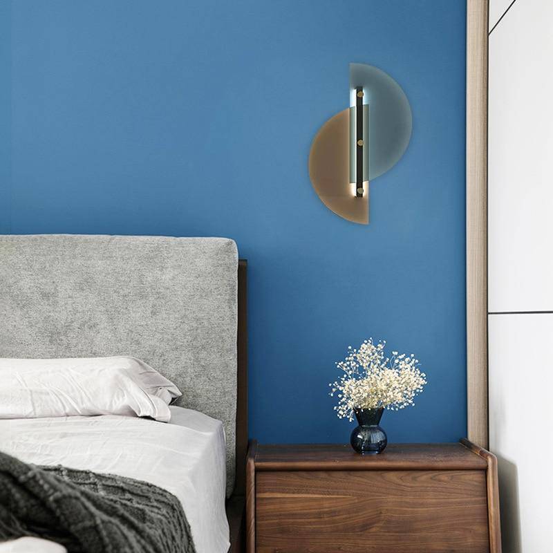 Applique murale design à LED avec demi-cercle en verre Shadow