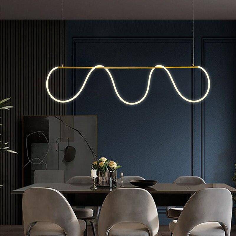 Lustre design LED doré avec bandeau lumineux Shadow