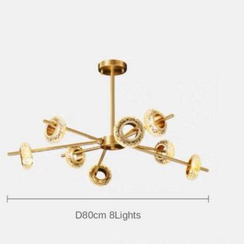 Lustre design à LED avec plusieurs cercles dorés Loft