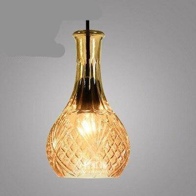 Suspension rétro LED en verre style Cognac