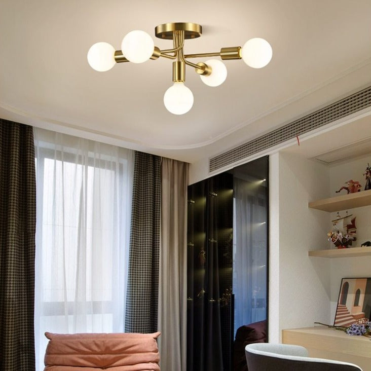 Plafonnier moderne avec 5 bras emmêlés en métal Naiara