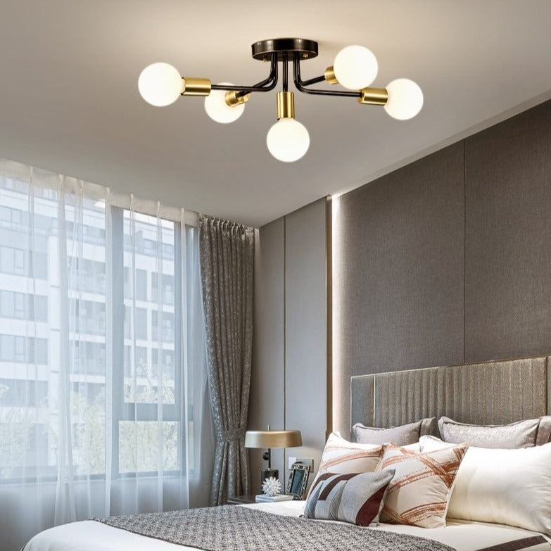 Plafonnier moderne avec 5 bras emmêlés en métal Naiara