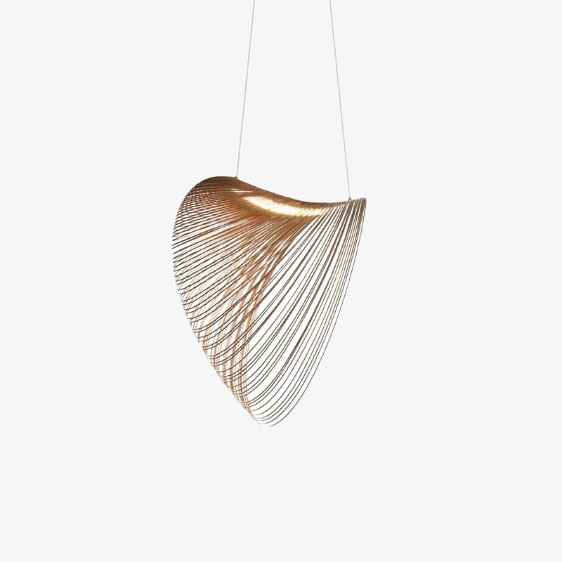 Suspension scandinave LED en forme de conque en bois Mahina
