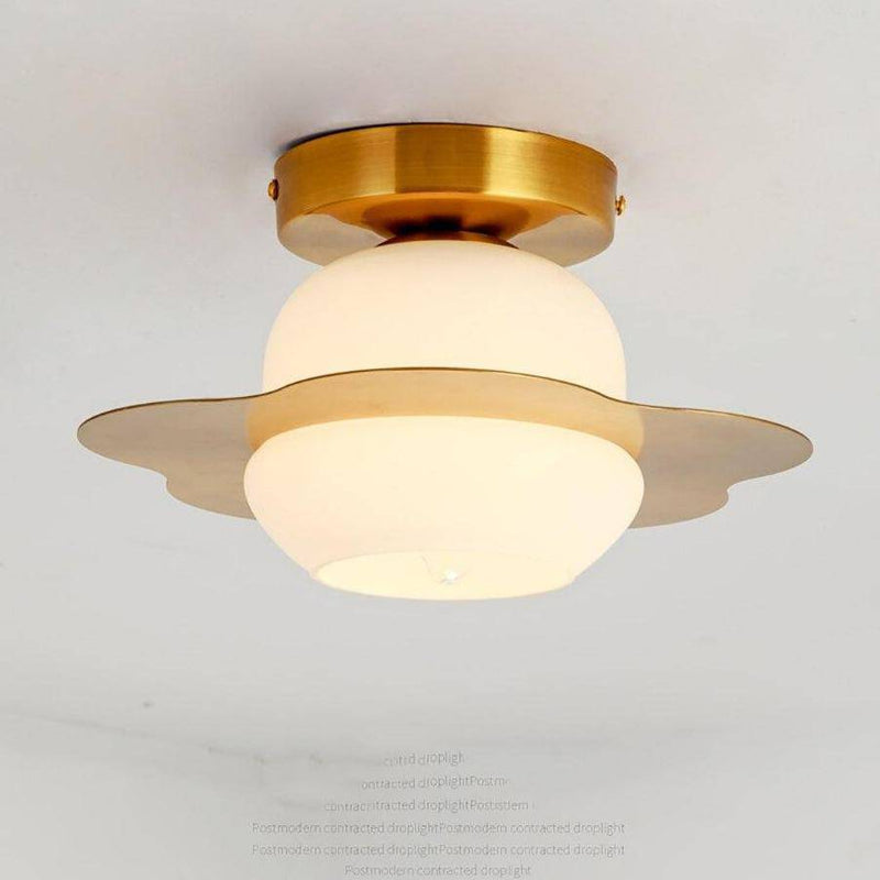 Plafonnier moderne à LED avec abat-jour en en verre Creative