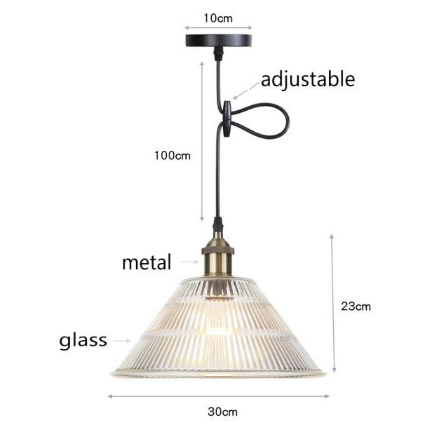 Suspension vintage LED avec abat-jour en verre Bertha
