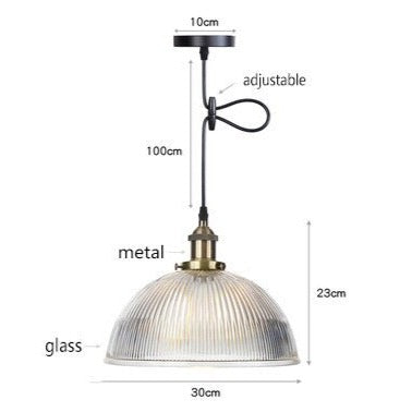 Suspension vintage LED avec abat-jour en verre Bertha