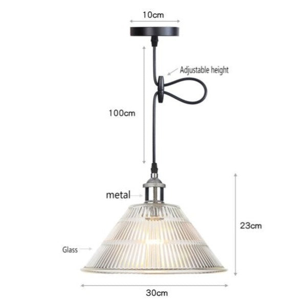 Suspension vintage LED avec abat-jour en verre Bertha