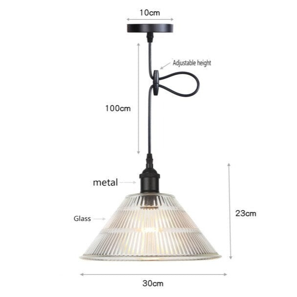 Suspension vintage LED avec abat-jour en verre Bertha