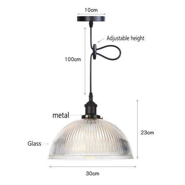 Suspension vintage LED avec abat-jour en verre Bertha