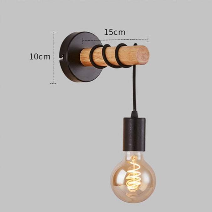 Applique murale moderne filaire en bois Deliah