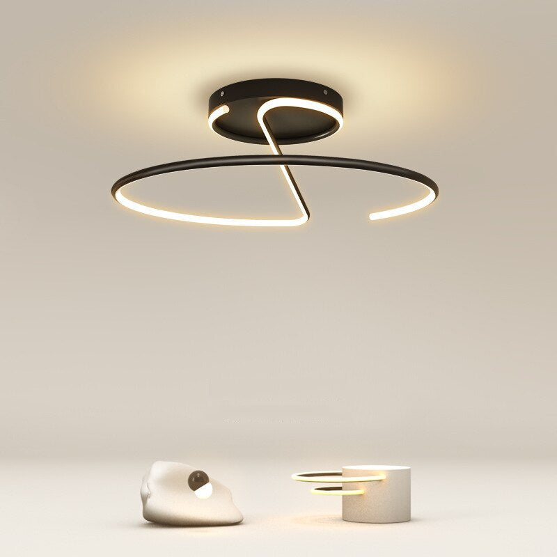 Plafonnier design LED avec tube circulaire métallique Diana