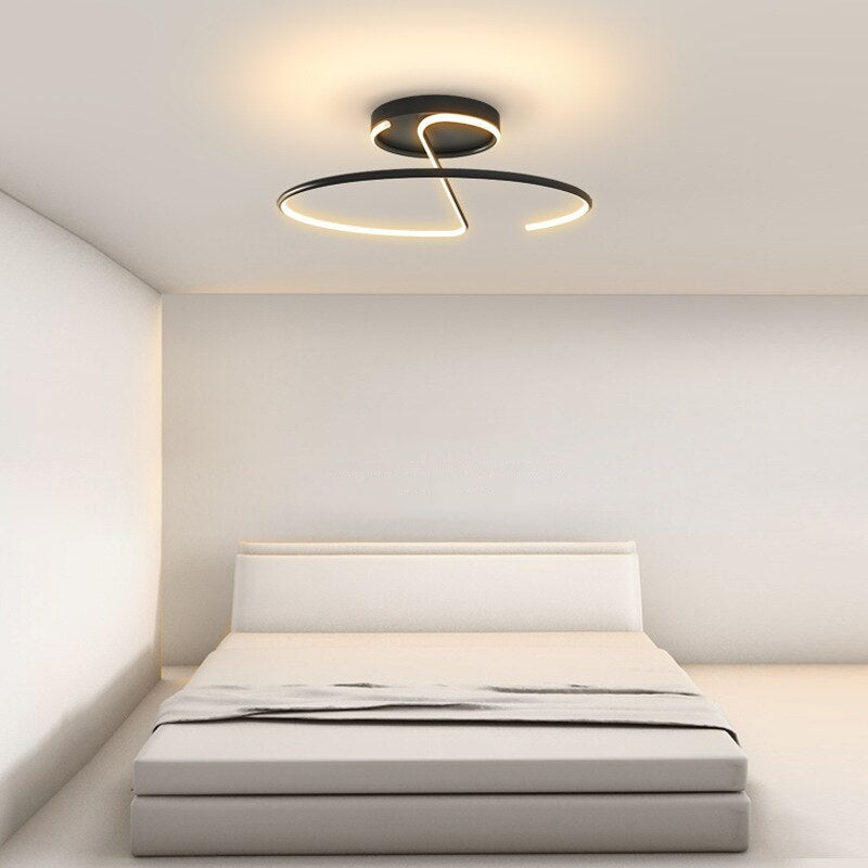 Plafonnier design LED avec tube circulaire métallique Diana
