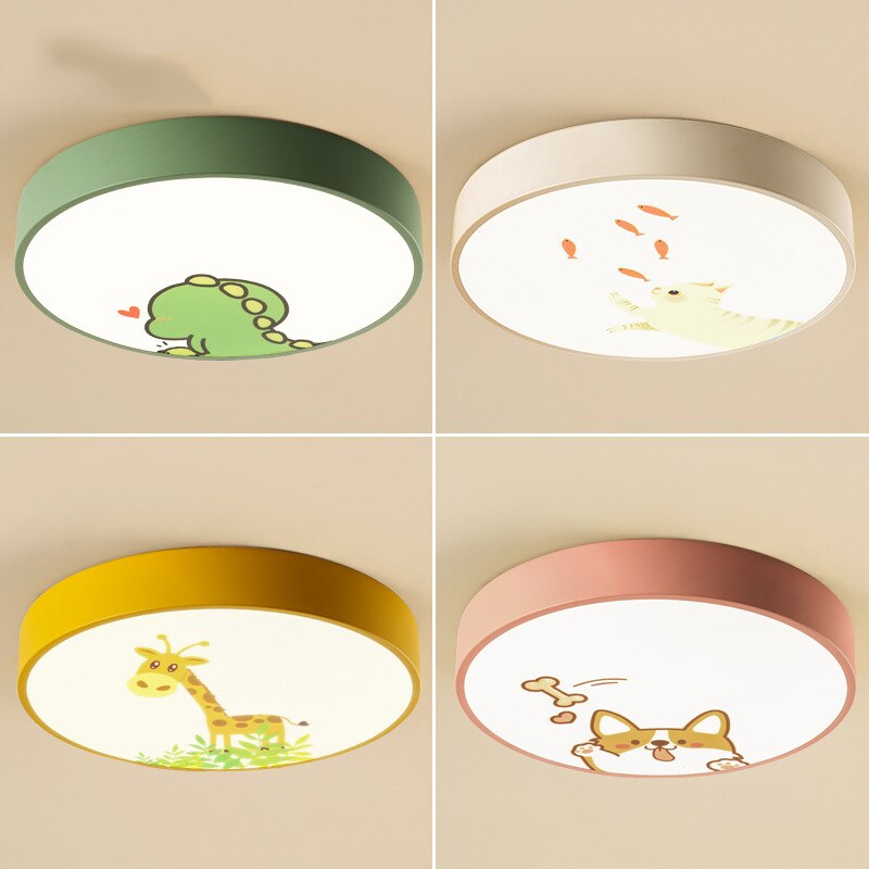 Plafonnier LED rond coloré pour chambre d'enfant
