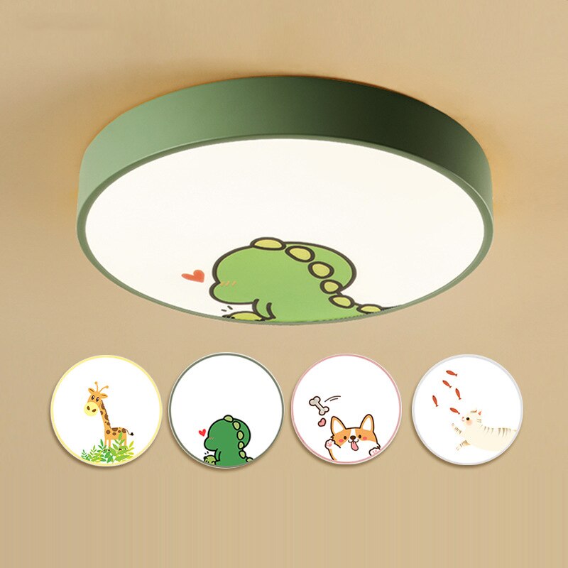 Plafonnier LED rond coloré pour chambre d'enfant