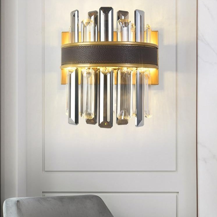 Applique murale moderne tricolore avec des cristaux Delayla