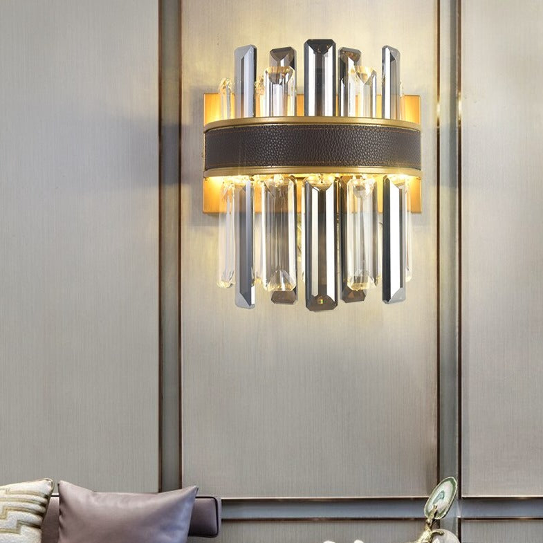 Applique murale moderne tricolore avec des cristaux Delayla