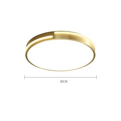 Plafonnier moderne circulaire et fin en métal doré Royss