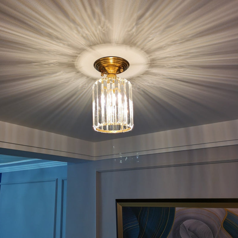 Plafonnier moderne cylindrique en cristal Luxury Lylia
