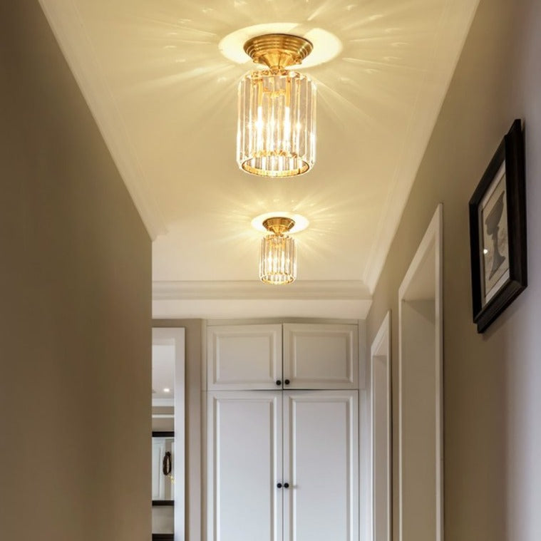 Plafonnier moderne cylindrique en cristal Luxury Lylia