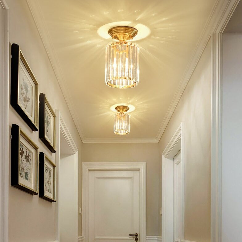 Plafonnier moderne cylindrique en cristal Luxury Lylia