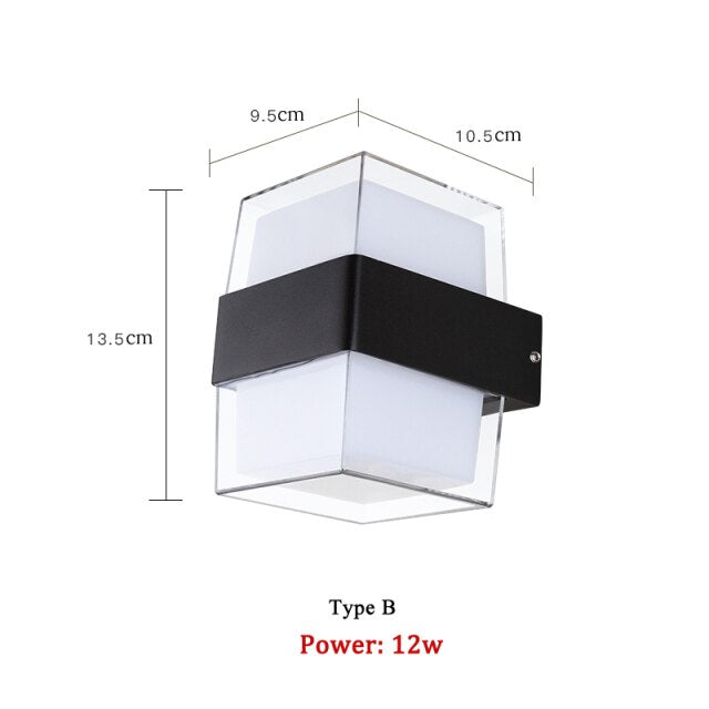 Applique murale moderne LED cubique en métal Adam