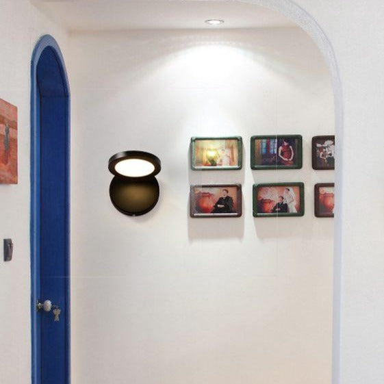 Applique murale moderne LED style poudrier en métal Clover