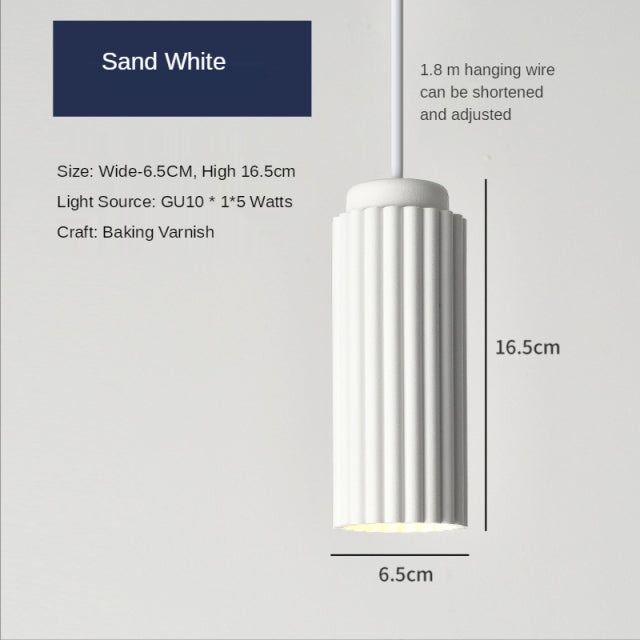 Suspension moderne LED avec abat-jour en tube coloré Kinna