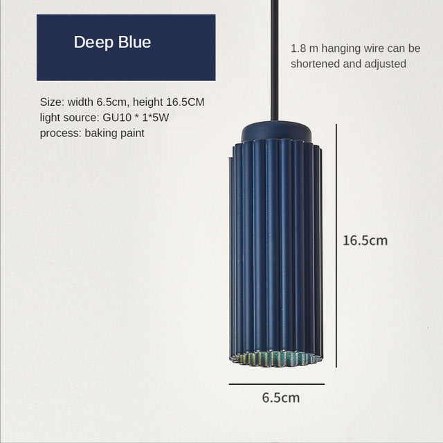 Suspension moderne LED avec abat-jour en tube coloré Kinna