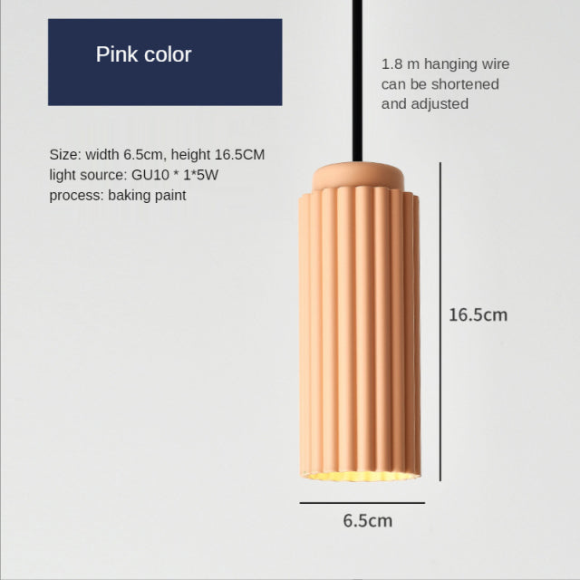 Suspension moderne LED avec abat-jour en tube coloré Kinna