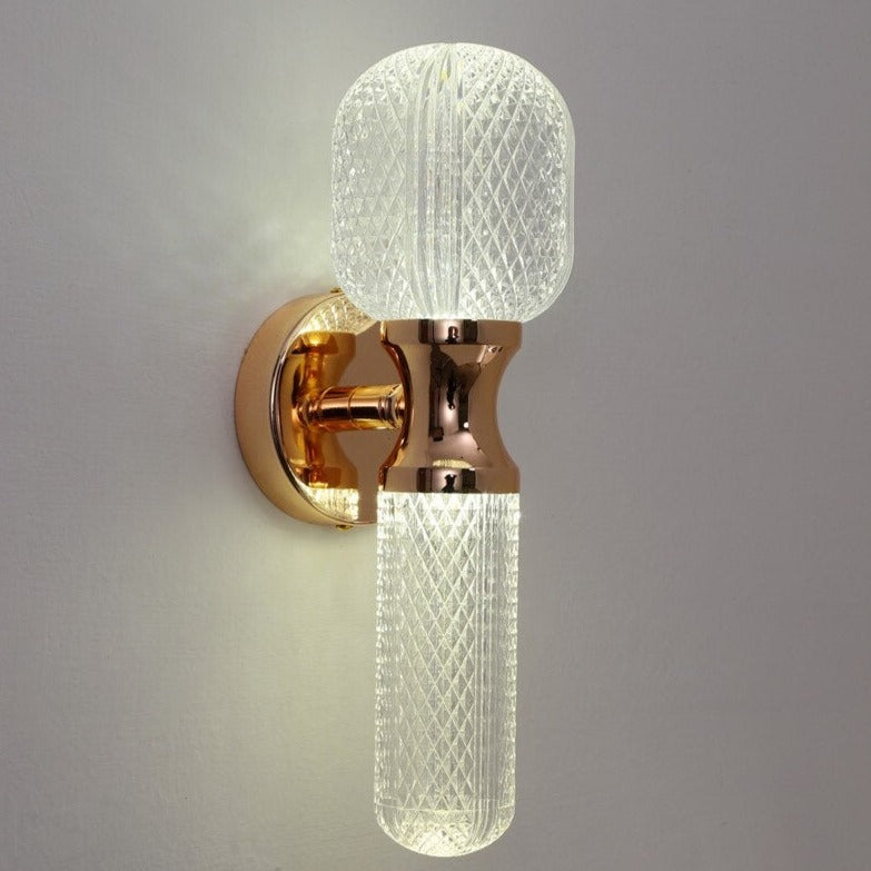 Applique murale moderne LED en verre et détails dorés Ursa