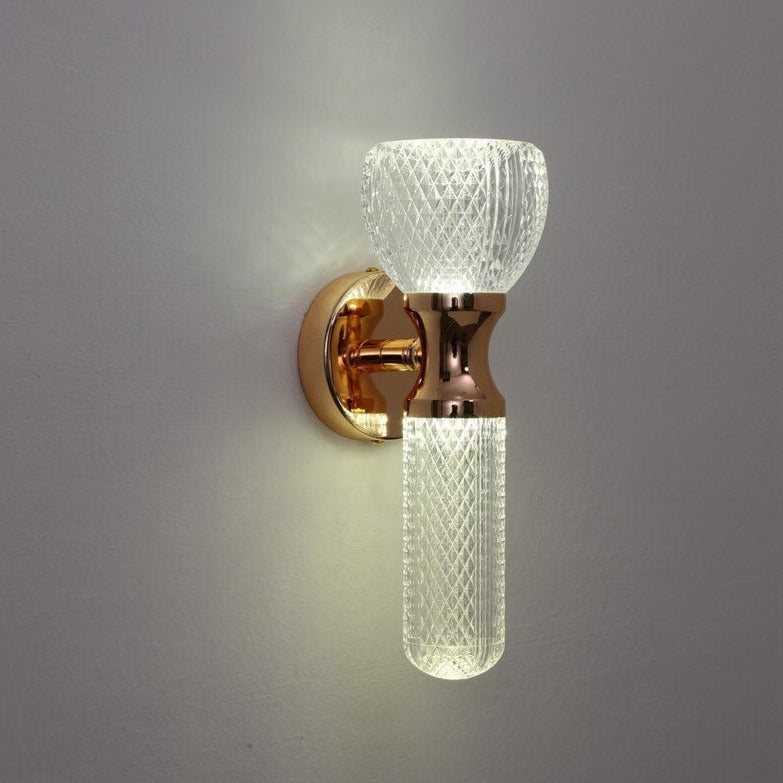 Applique murale moderne LED en verre et détails dorés Ursa