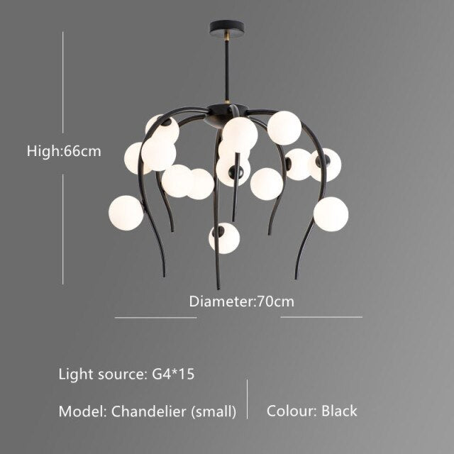 Lustre moderne en forme d'octopus avec globes Nayla