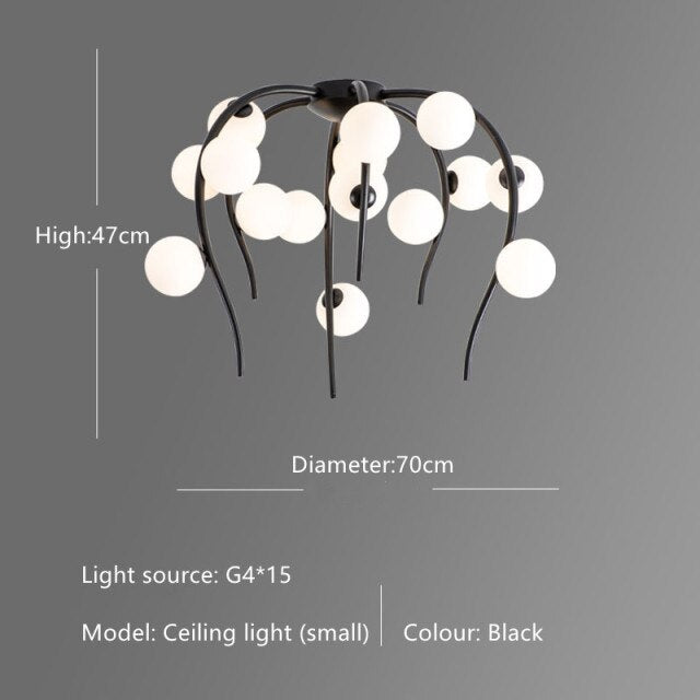 Lustre moderne en forme d'octopus avec globes Nayla