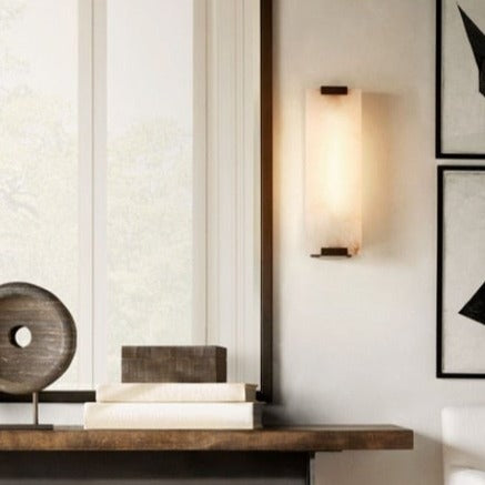 Applique murale moderne LED rectangulaire en marbre Zinerva