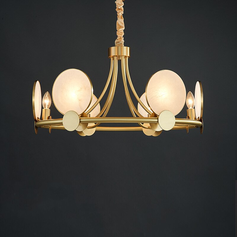 Lustre moderne LED en forme circulaire et marbré Zélie