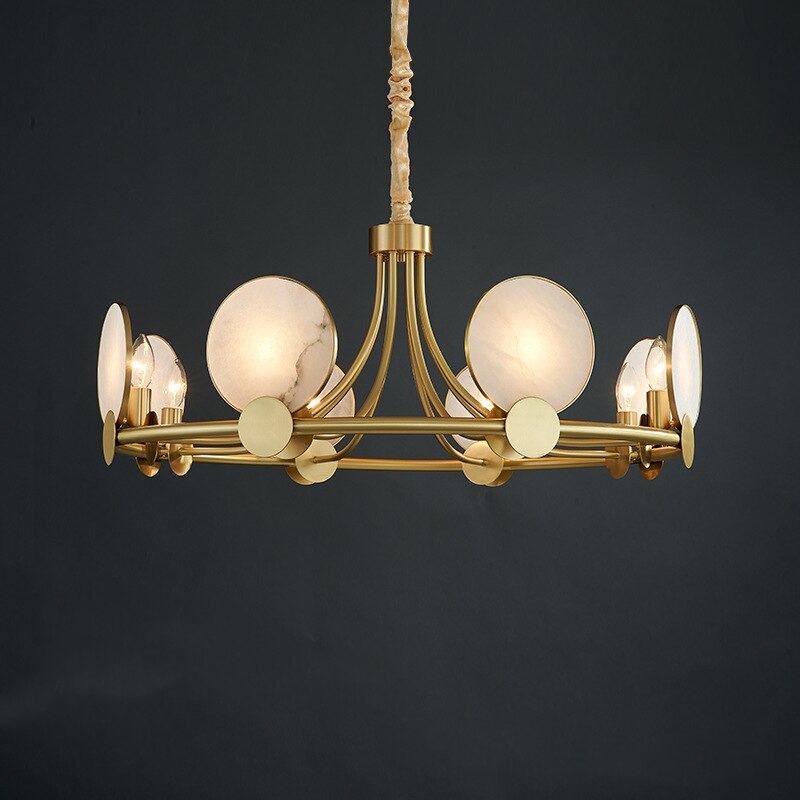 Lustre moderne LED en forme circulaire et marbré Zélie