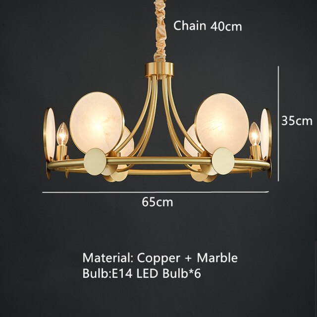 Lustre moderne LED en forme circulaire et marbré Zélie