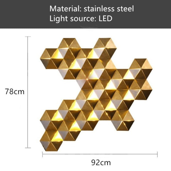 Applique murale moderne LED en forme de ruche dorée Zaida