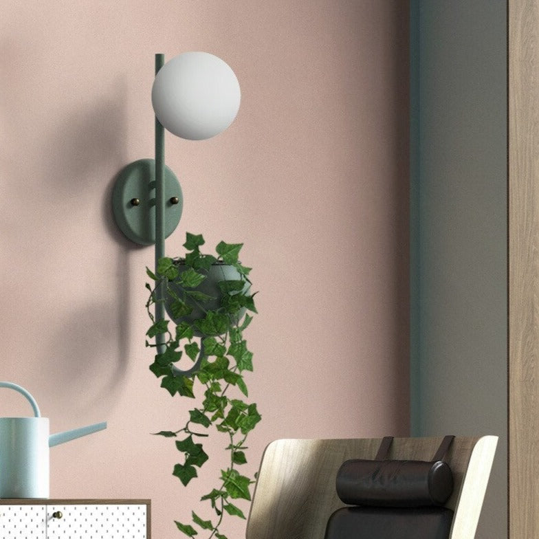 Applique murale moderne LED avec pot de plantes Xenia