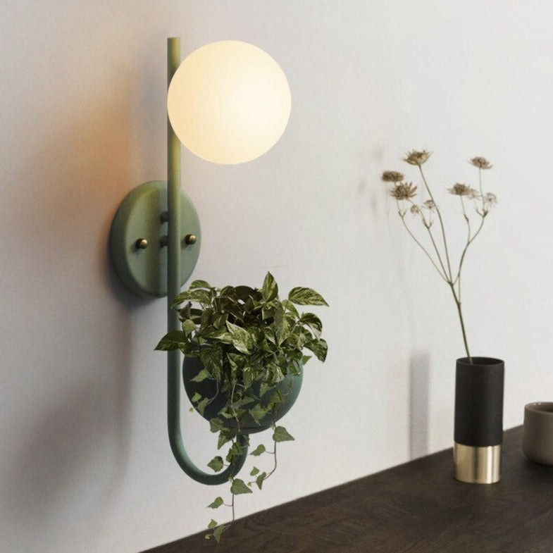 Applique murale moderne LED avec pot de plantes Xenia