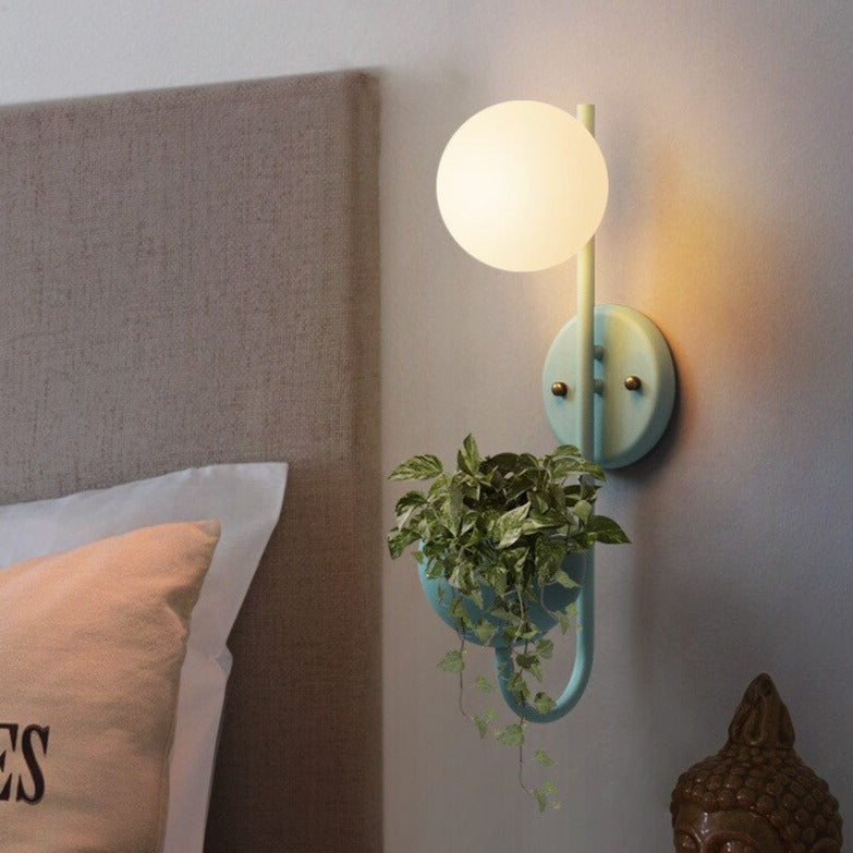 Applique murale moderne LED avec pot de plantes Xenia