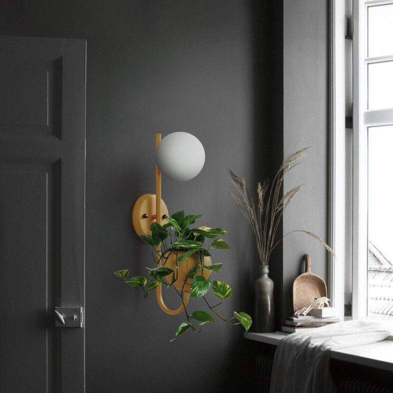 Applique murale moderne LED avec pot de plantes Xenia