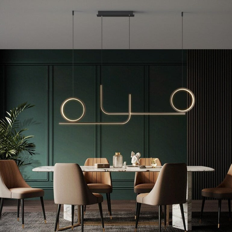 Lustre design LED style parcours en métal Lais