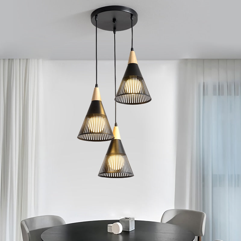 Lustre moderne LED avec lampes coniques Abril