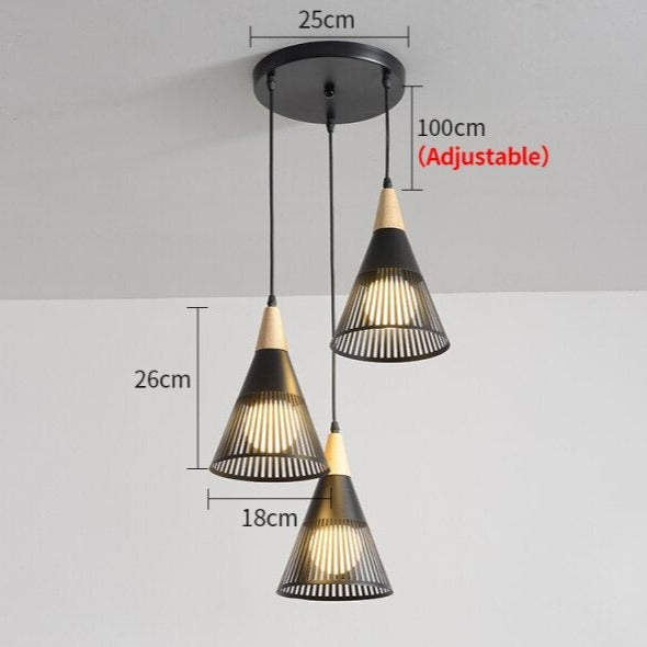 Lustre moderne LED avec lampes coniques Abril