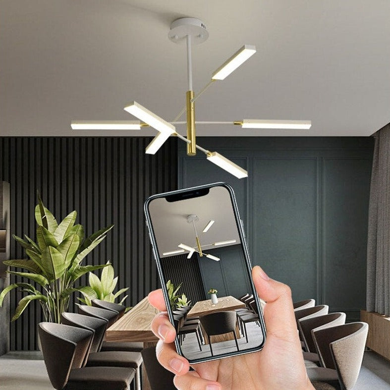 Lustre moderne LED avec lampes rectangulaires Wayna